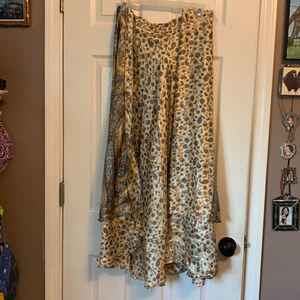 Silky wrap around skirt
